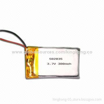 Li-polymer Battery with 3.7V Voltage, 300mAh Capacity, High-operating Voltage